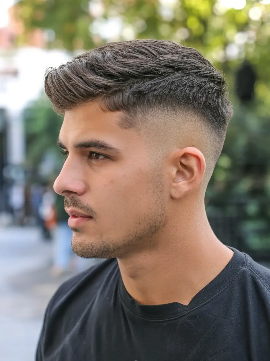 #5. Side-Swept Fade with Defined Texture