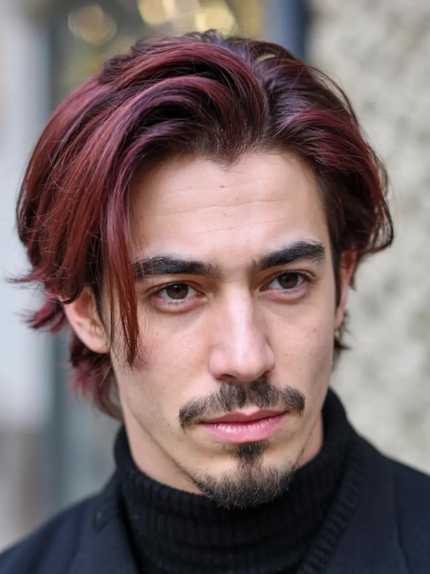 #6. Burgundy Medium Shag with Center Flow