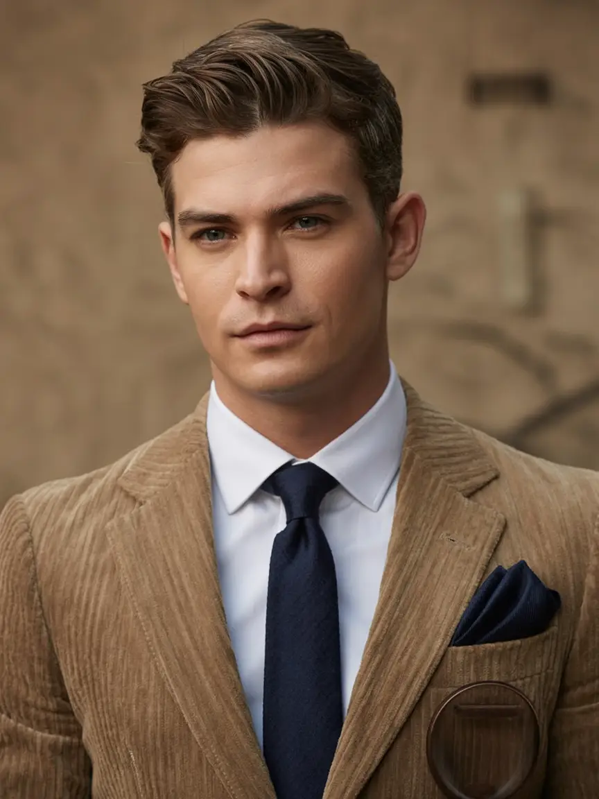 #6. Classic Side Part with Gentle Taper