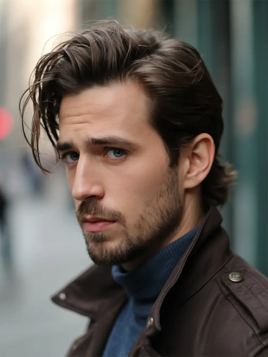 #6. Loose Side-Swept Layers with Laid-Back Texture