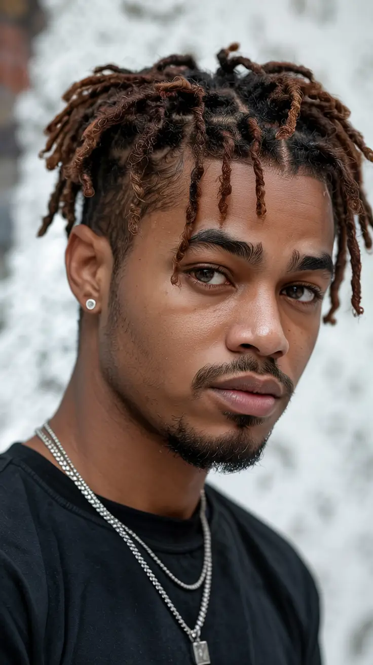 #7. Brown-Tipped Twists with Half-Up Crown