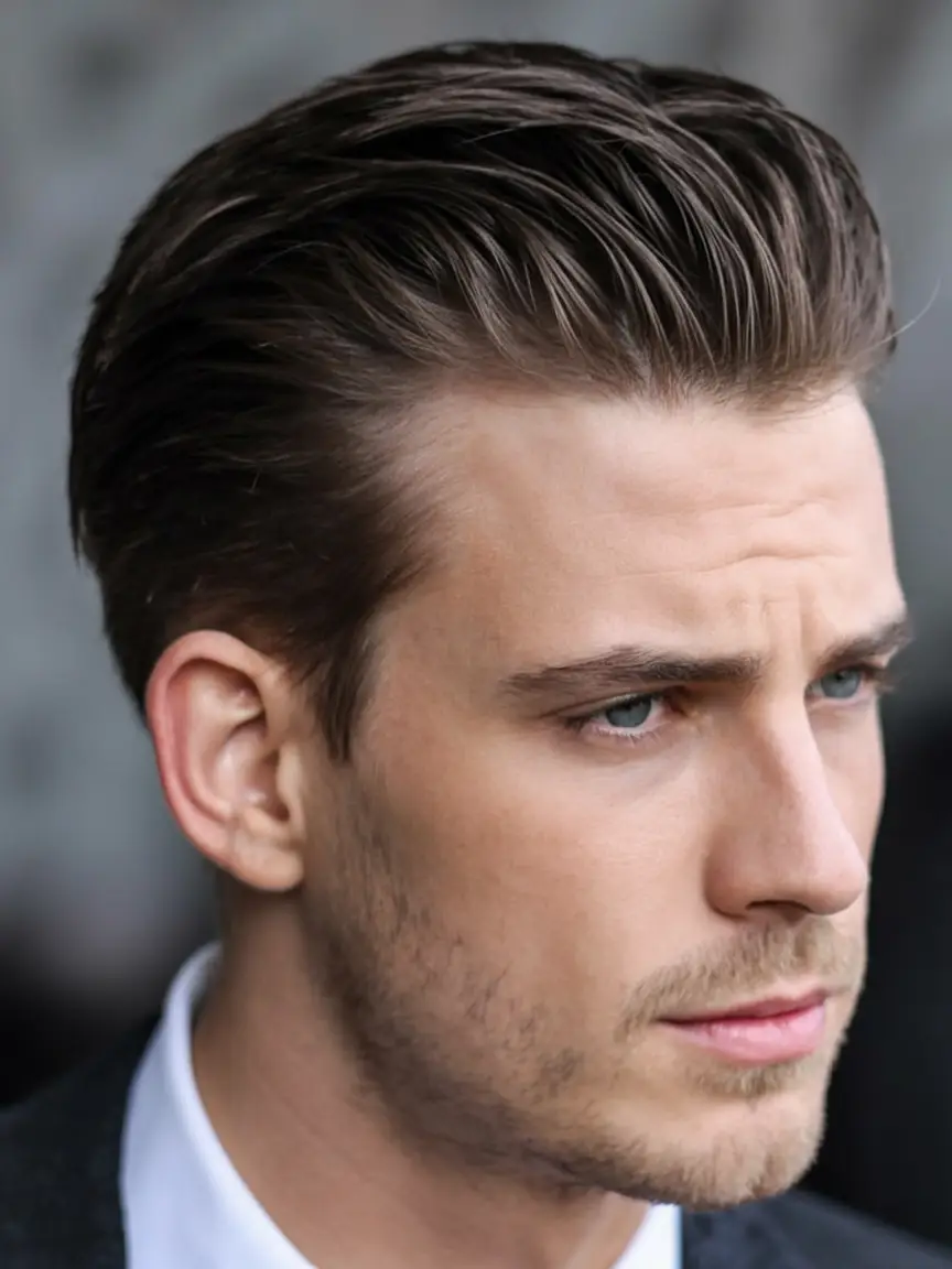 #7. Classic Business Slick-Back with Natural Side Volume