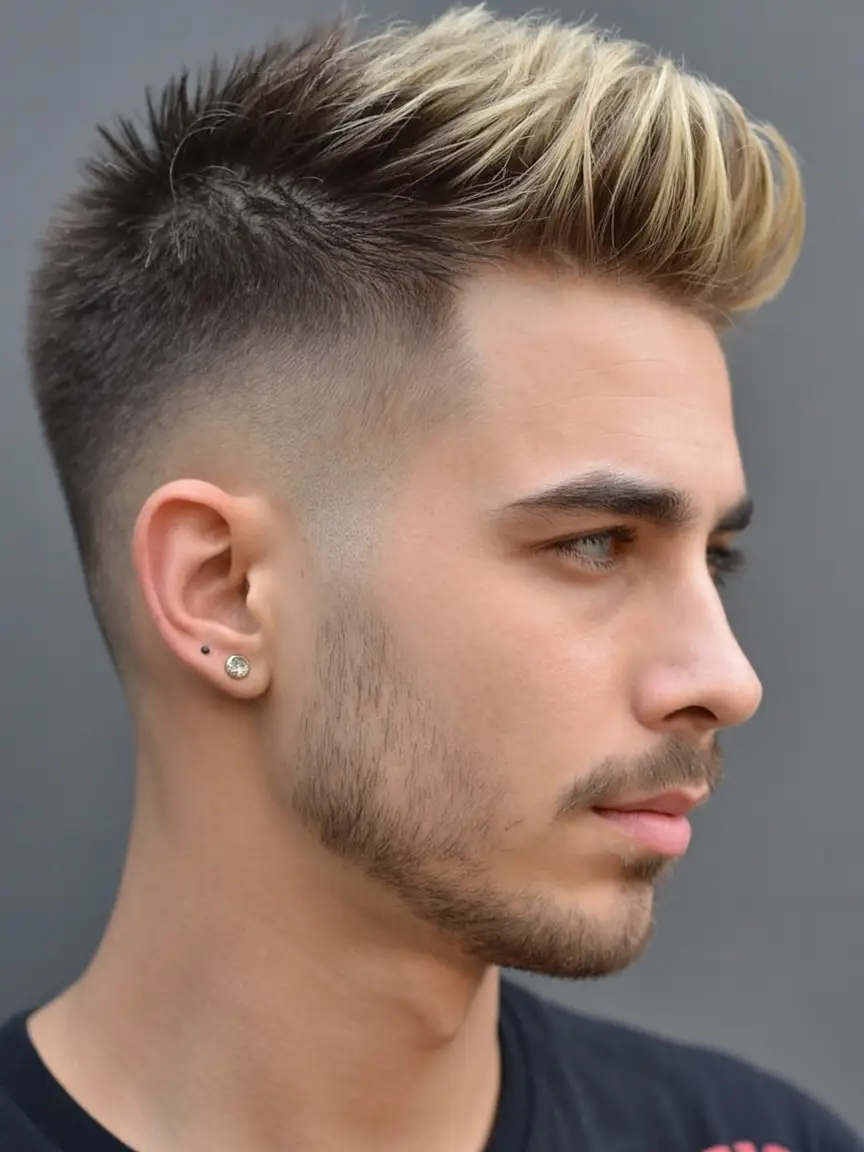 #7. High Fade with Frosted Textured Spikes