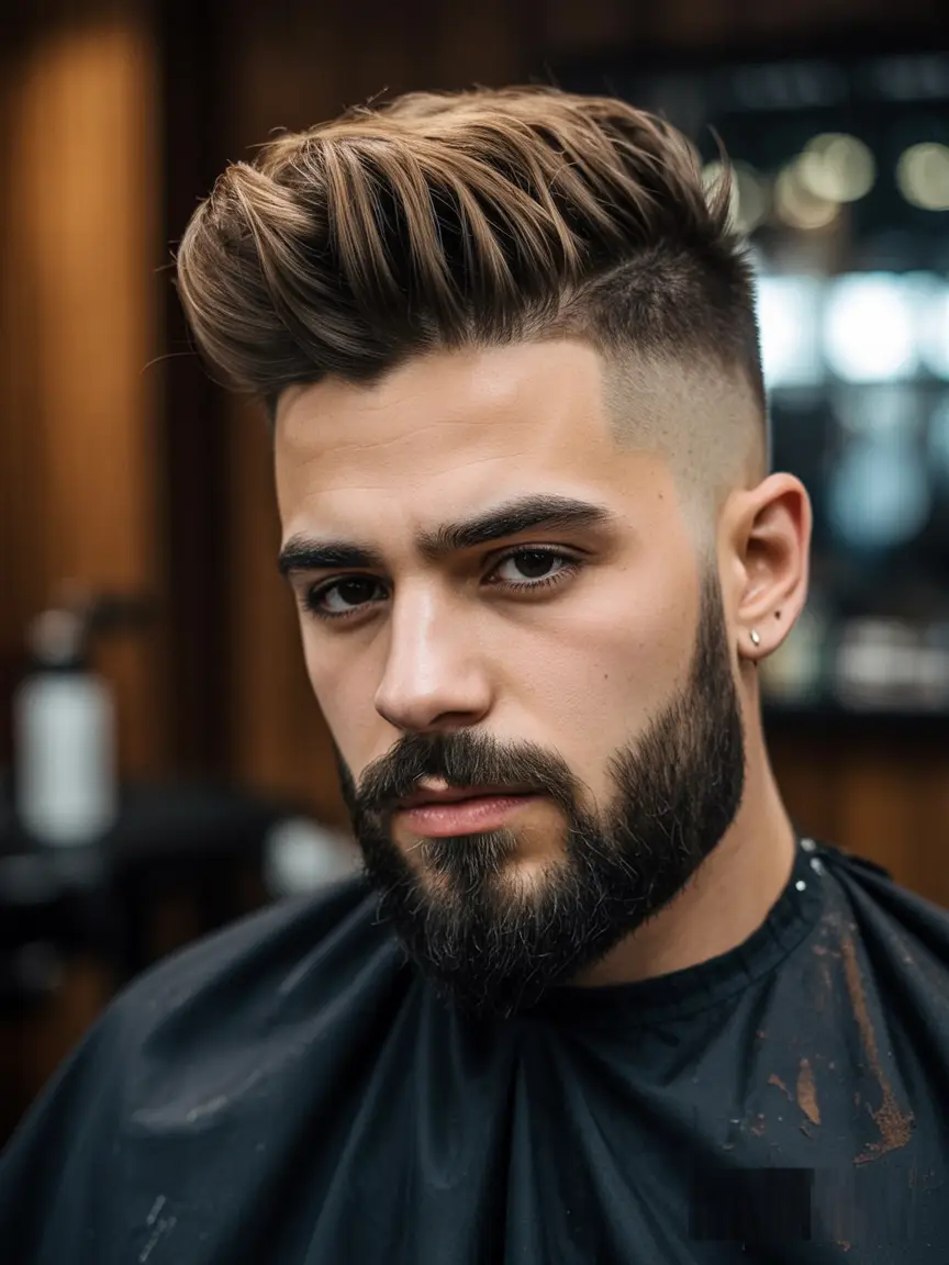 #7. High Volume Taper Fade with Textured Spikes