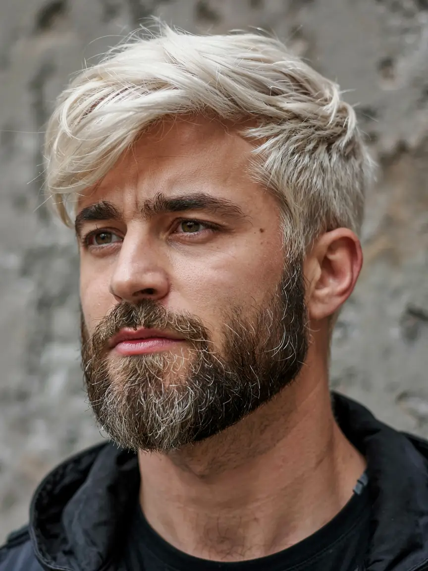 #7. Platinum Side-Swept Pixie with Shadowed Roots
