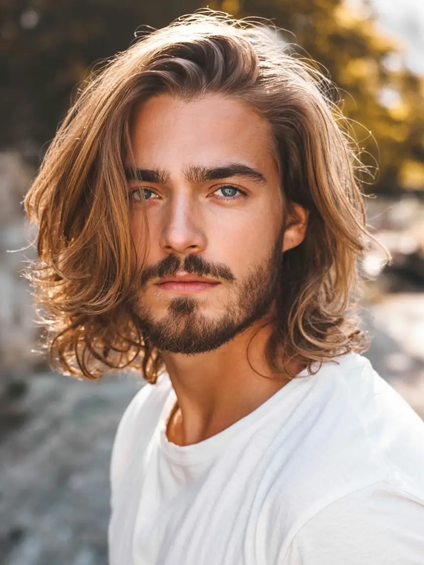 #8. Sun-Kissed Layers with Side Part