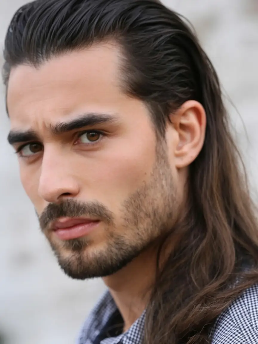 #9. Long Slicked-Back Flow with Natural Texture