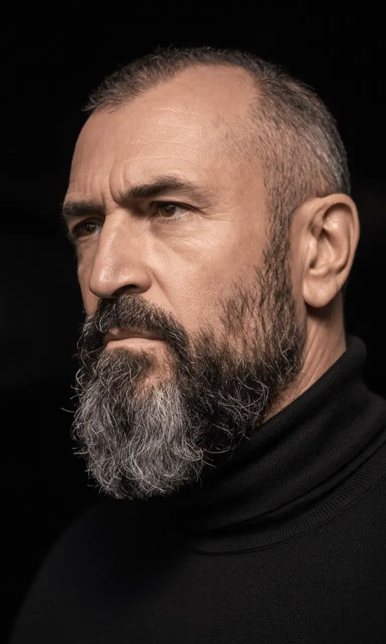 #9. Salted Precision Beard with Buzzed Sides