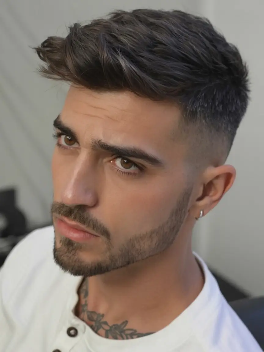 #9. Textured Side Part with Low Skin Fade
