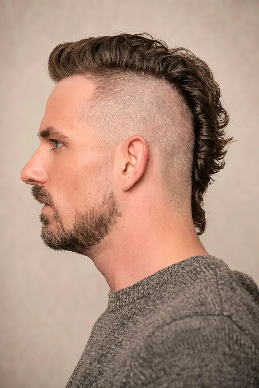 #1. Classic Tapered Curly Mohawk
