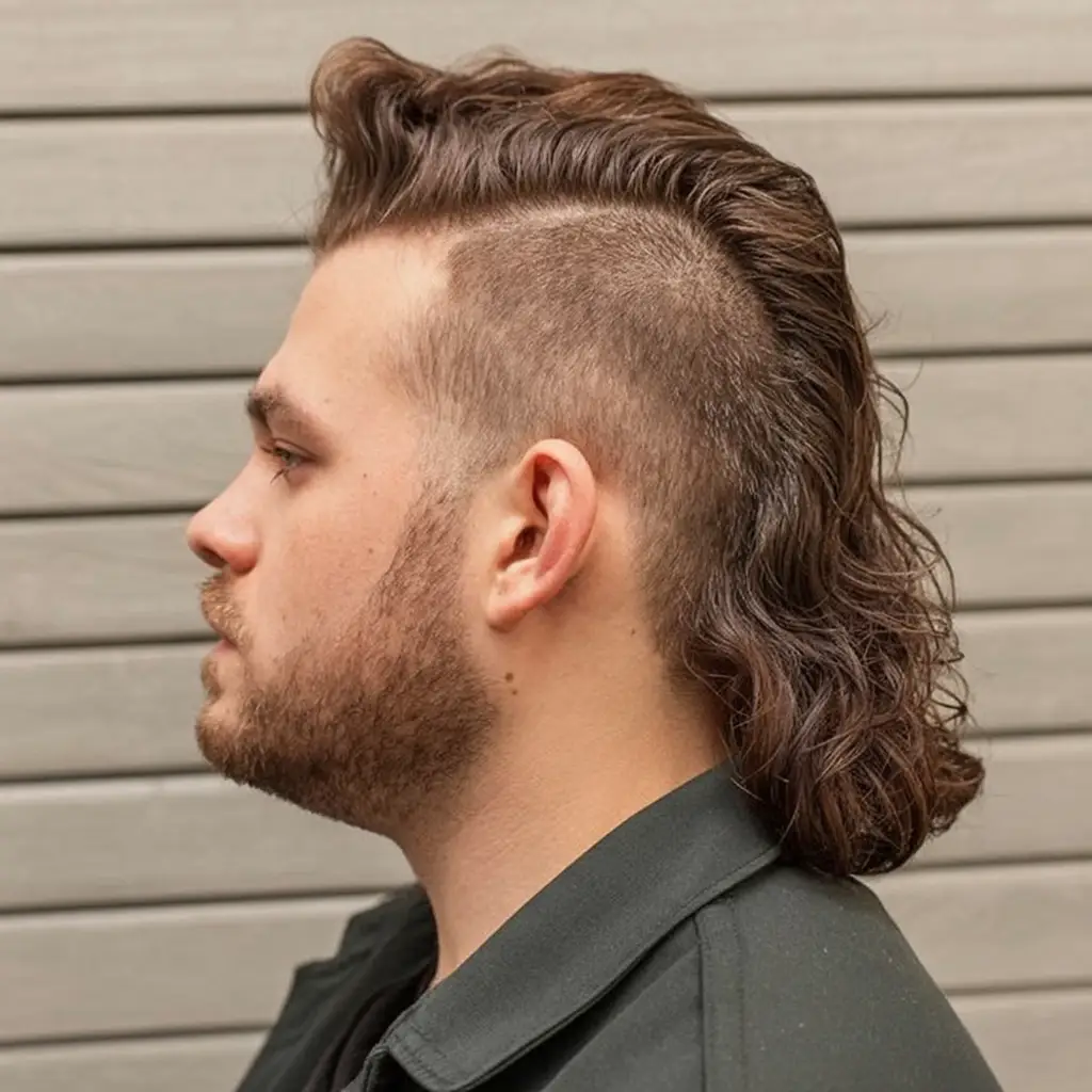 #11. Retro Wavy Mohawk Mullet