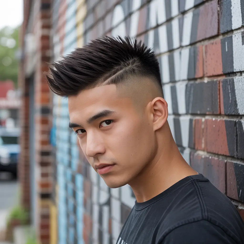 #16. Sharp Spiked Mohawk with Clean Skin Fade