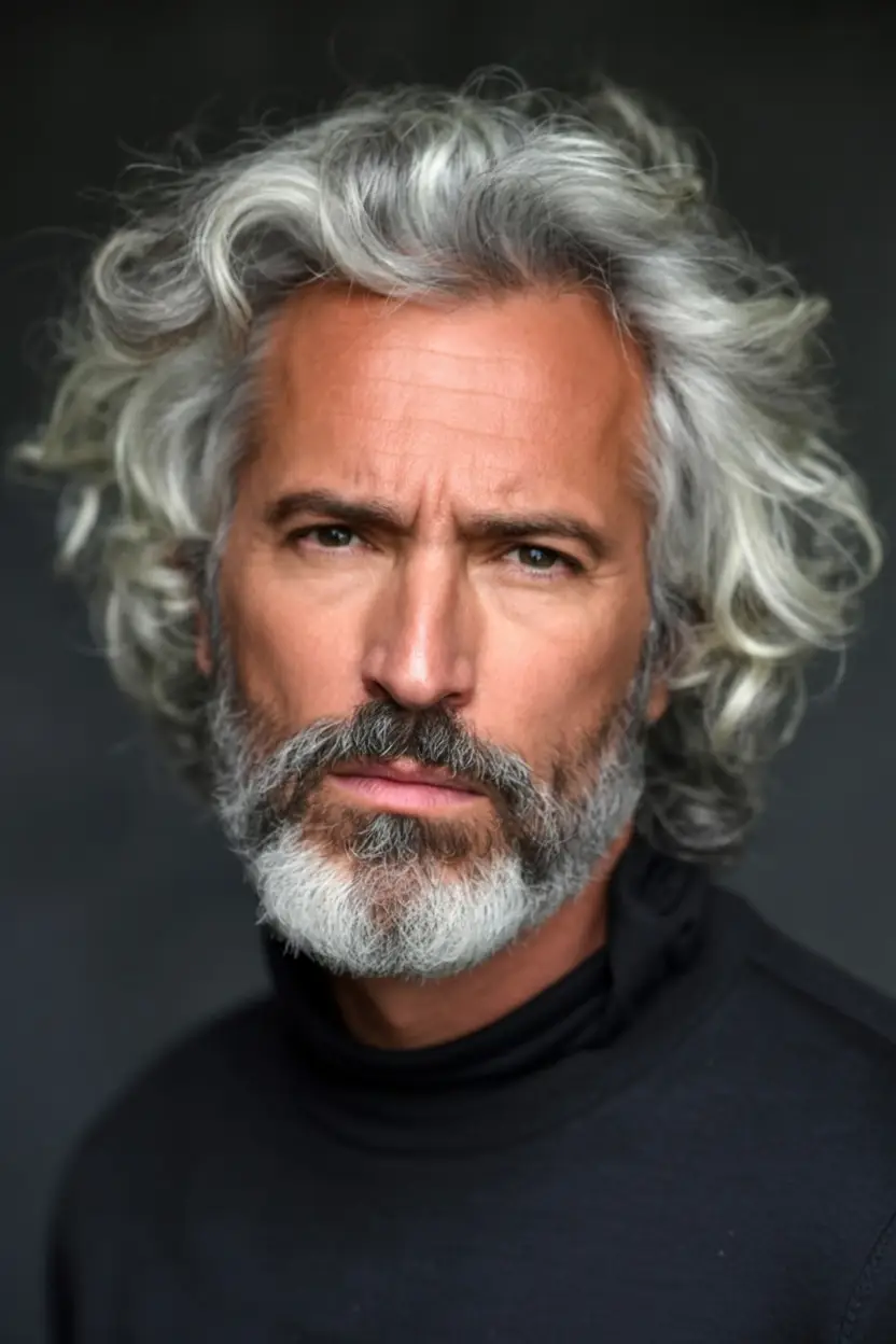 #4. Voluminous Silver Waves with Natural Texture