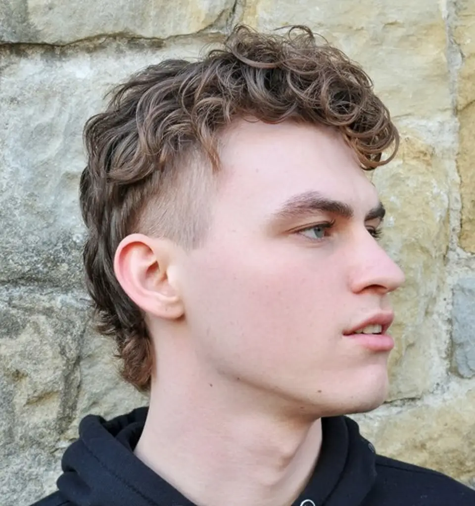 #6. Soft Curly Mohawk with Tapered Sides